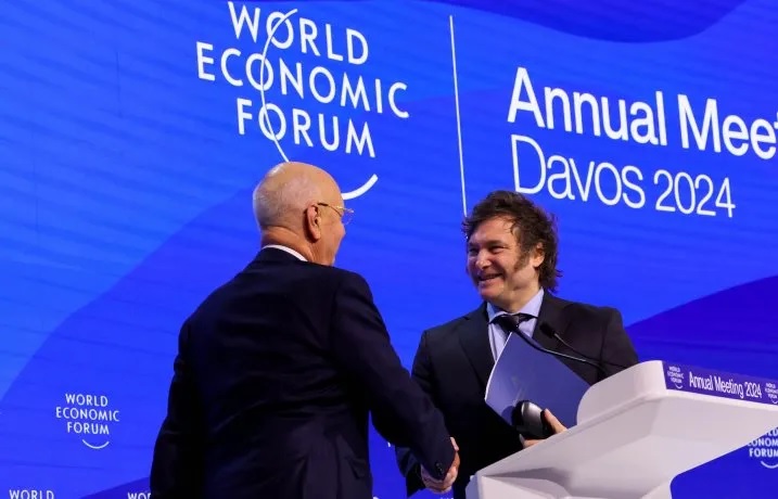 Javier Milei presentó su plan de gobierno en&nbsp;Davos