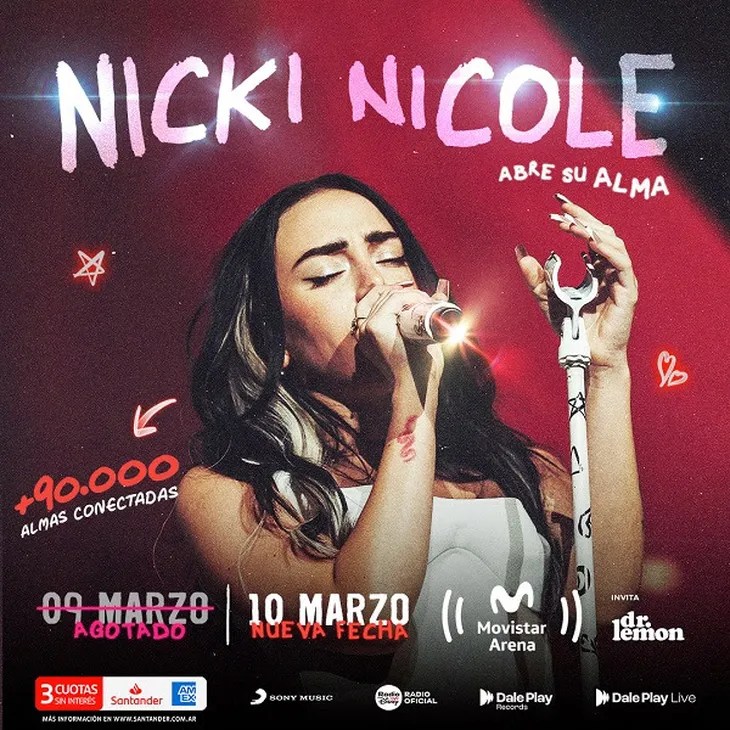 Nicki Nicole hará nueve shows en el Movistar&nbsp;Arena
