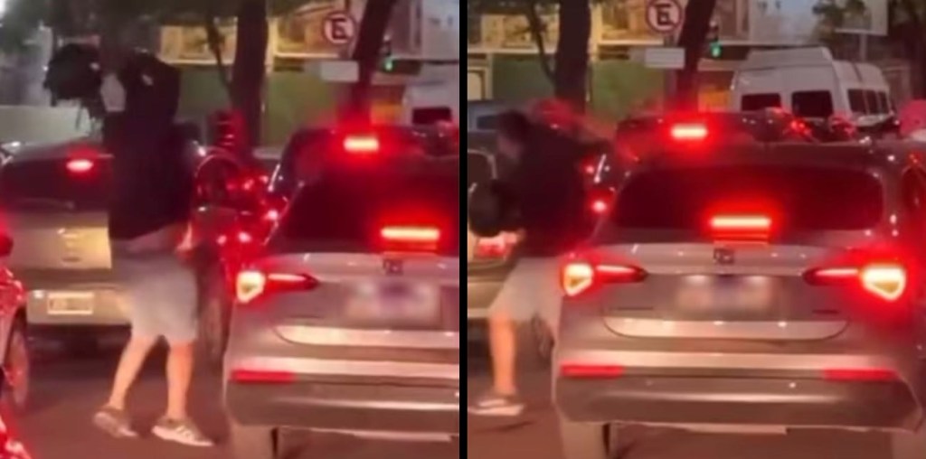 Ira de carretera en Balvanera: motociclista atacó un auto y fue rociado con gas&nbsp;pimienta